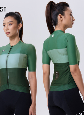 CRST夏季户外通用公路自行车女款透气快干轻薄骑行绿色短上衣