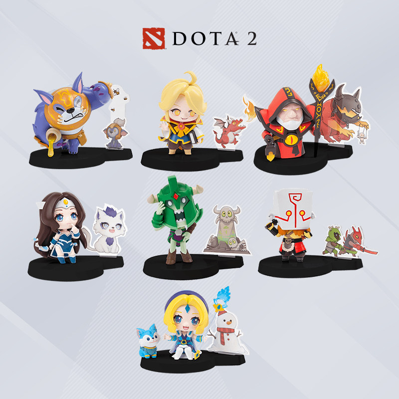 DOTA2 TI英雄Q版手办盒蛋盲盒潮玩米拉娜卡尔剑圣冰女送礼扭蛋V社