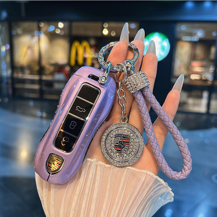 适用保时捷Panamera帕拉梅拉卡宴包Macan车钥匙套718Taycan扣