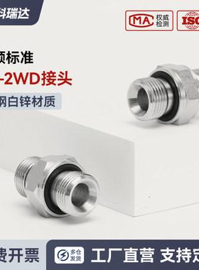 1B-2WD接头液压油管接头英制管螺纹C型60度锥G螺纹两端头ED密封