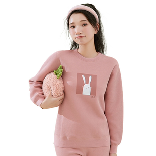 保暖内衣女加绒加厚少女学生冬季羊毛绒可外穿大童初中生纯棉套装