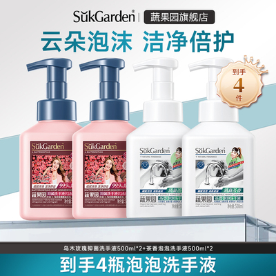 【ljq】蔬果园泡泡洗手液泡沫保湿500ml*4瓶
