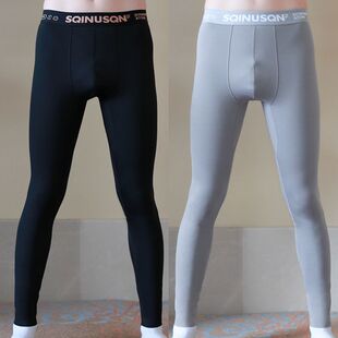 潮流男士薄款鲨鱼裤秋裤修身打底裤个性青年男生芭比裤秋冬季衬裤