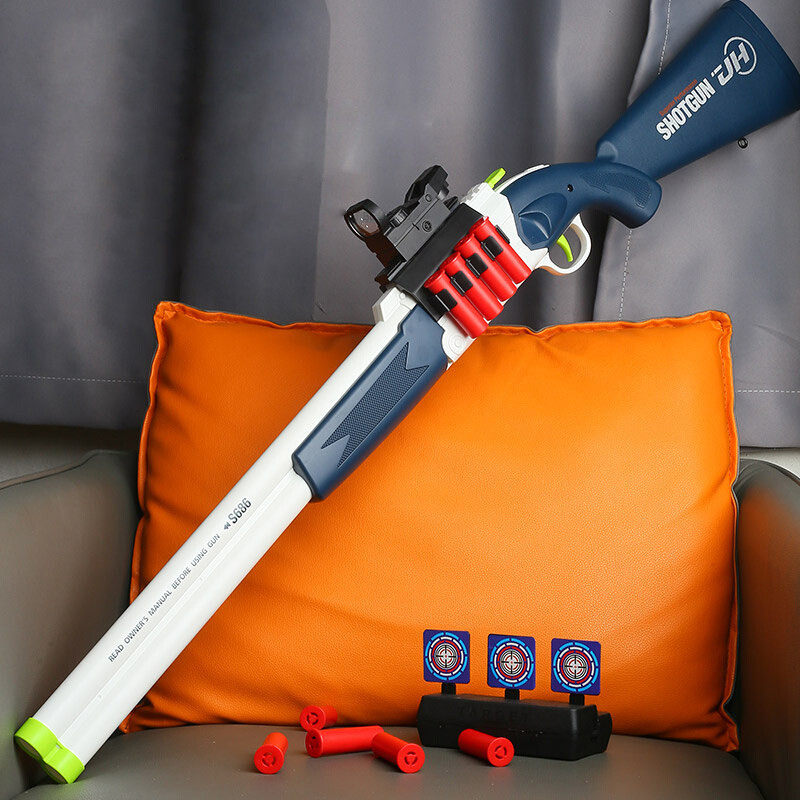 s686双管散弹枪喷子xm1014儿童玩具男孩枪仿真抛壳模型霰弹软弹枪