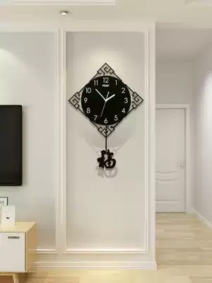 Living room clock wall clock Net red creative pendulum clock personality art new Chinese Wall watch bedroom home silent clock