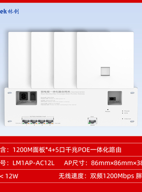 林创1200双频5G公寓办公室无线面板AP千兆分布式wifi5接入点酒店民宿别墅会议室无线全屋覆盖路由器