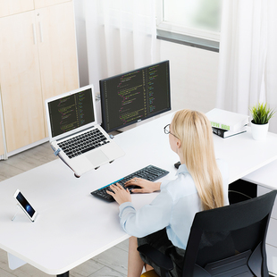 液晶屏显示器支架笔记本电脑增高架子金属桌面办公双屏可升降旋转多功能组合支架34寸带鱼屏挂架360度旋转架