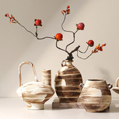 复古侘寂做旧陶瓷花瓶中古家居陶罐摆件民宿酒店样板房电视柜装 饰