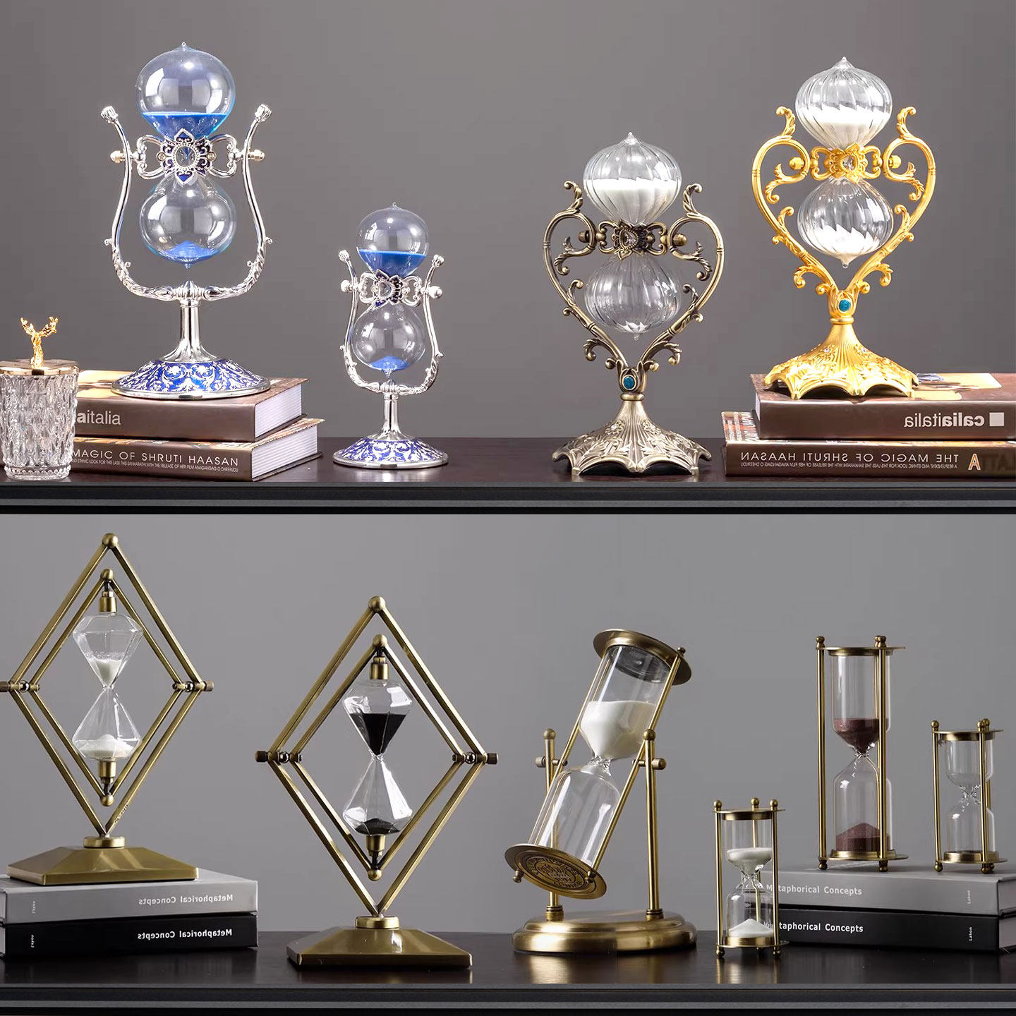 创意复古金色沙漏1小时高级感轻奢客厅办公室酒柜计时摆件高颜值,家居饰品,装饰摆件,淘宝优惠券,粉丝福利购,淘宝优惠卷