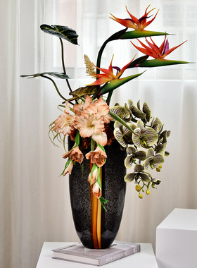 意式轻奢剑兰仿真花高级感假花酒店会所售楼处前台餐桌面玄关摆件