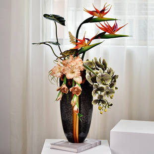 意式轻奢剑兰仿真花高级感假花酒店会所售楼处前台餐桌面玄关摆件