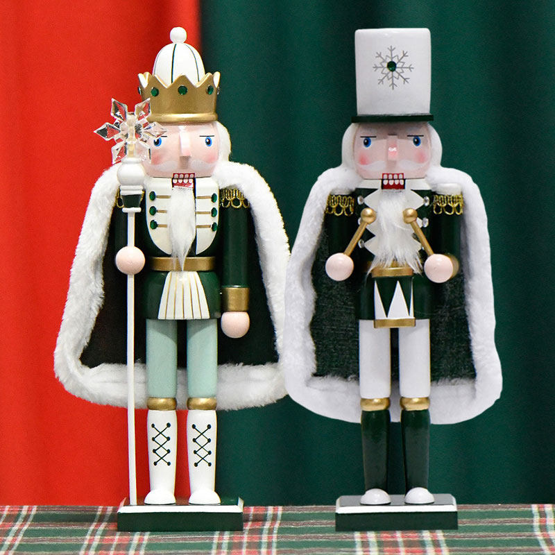 新款北欧轻奢风胡桃夹子木偶士兵摆件工艺品卡通圣诞老人装饰礼物