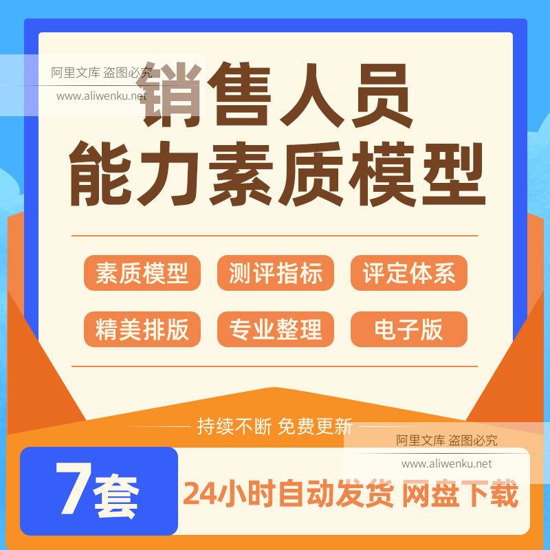 销售人员胜任力技能能力素质模型评测方案指标评定体系表格模板