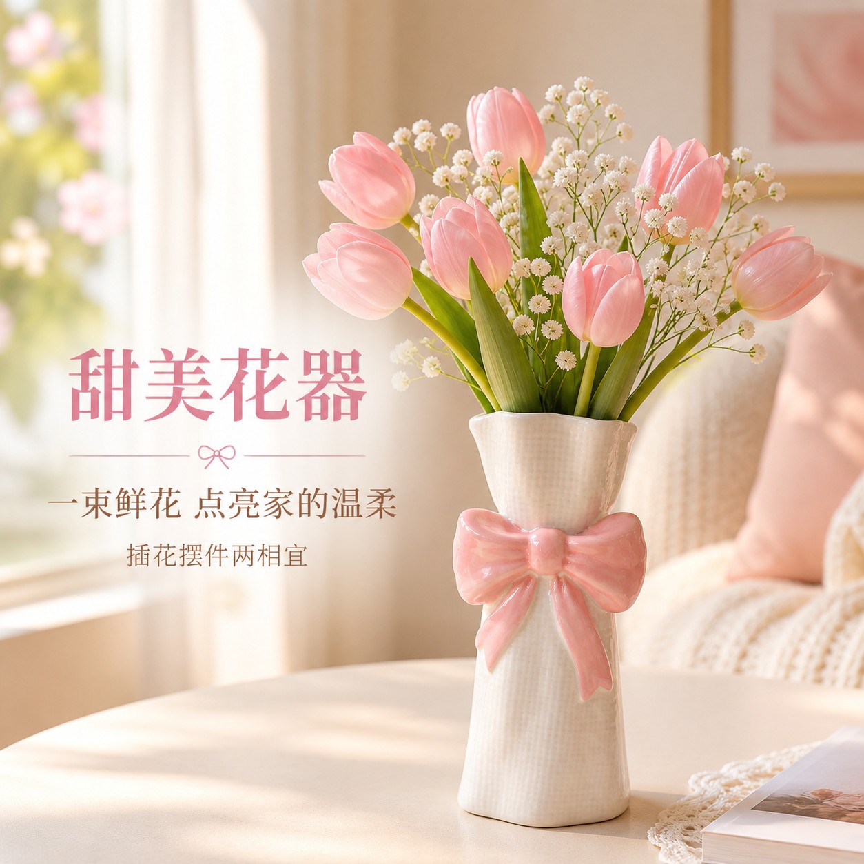 创意陶瓷花瓶高级感蝴蝶