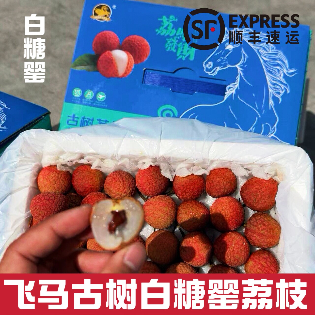 正宗飞马古树白糖罂荔枝2.5斤原箱礼盒装新鲜水果当季现摘现发