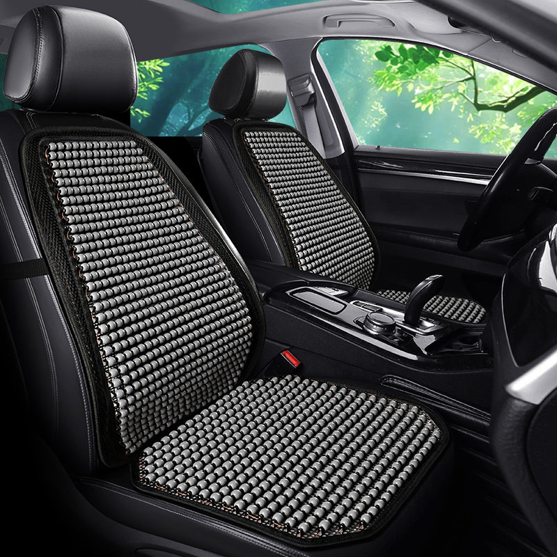 汽车坐垫单片木珠夏季车用实木透气通风腰靠座椅垫大腰靠多件套