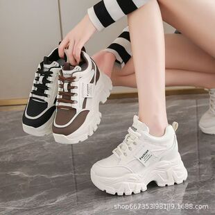 2025女新款小个子春秋内增高女鞋厚底增高休闲老爹运动鞋8cm松糕