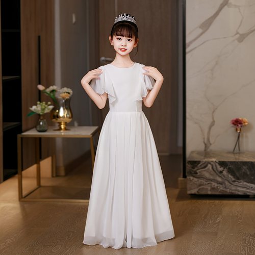 当天发白色女童礼服钢琴演出服公主裙小提琴演奏管乐团黑色表演服