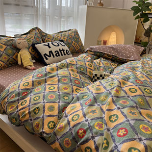 小碎花纯棉床上四件套100全棉床品学生宿舍床单人三件套床笠被套4