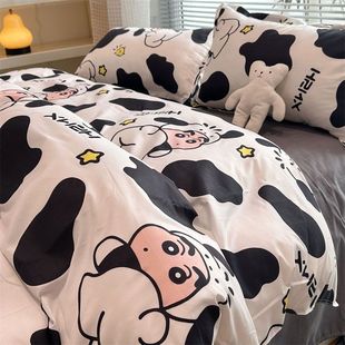 加厚新款全棉磨毛床单被套四件套100%纯棉床笠三四件套家居床上用