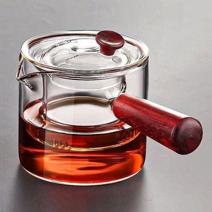 HEISOU玻璃煮茶壶耐高温过滤木把泡茶壶电陶炉煮茶器家用烧水壶