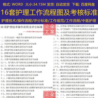 护理技术操作流程及评分标准口腔中医护理管理工作规范工作流程图