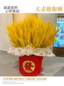 大麦抱抱桶花束开业乔迁麦穗手提篮鲜花速递同城上海北京深圳配送