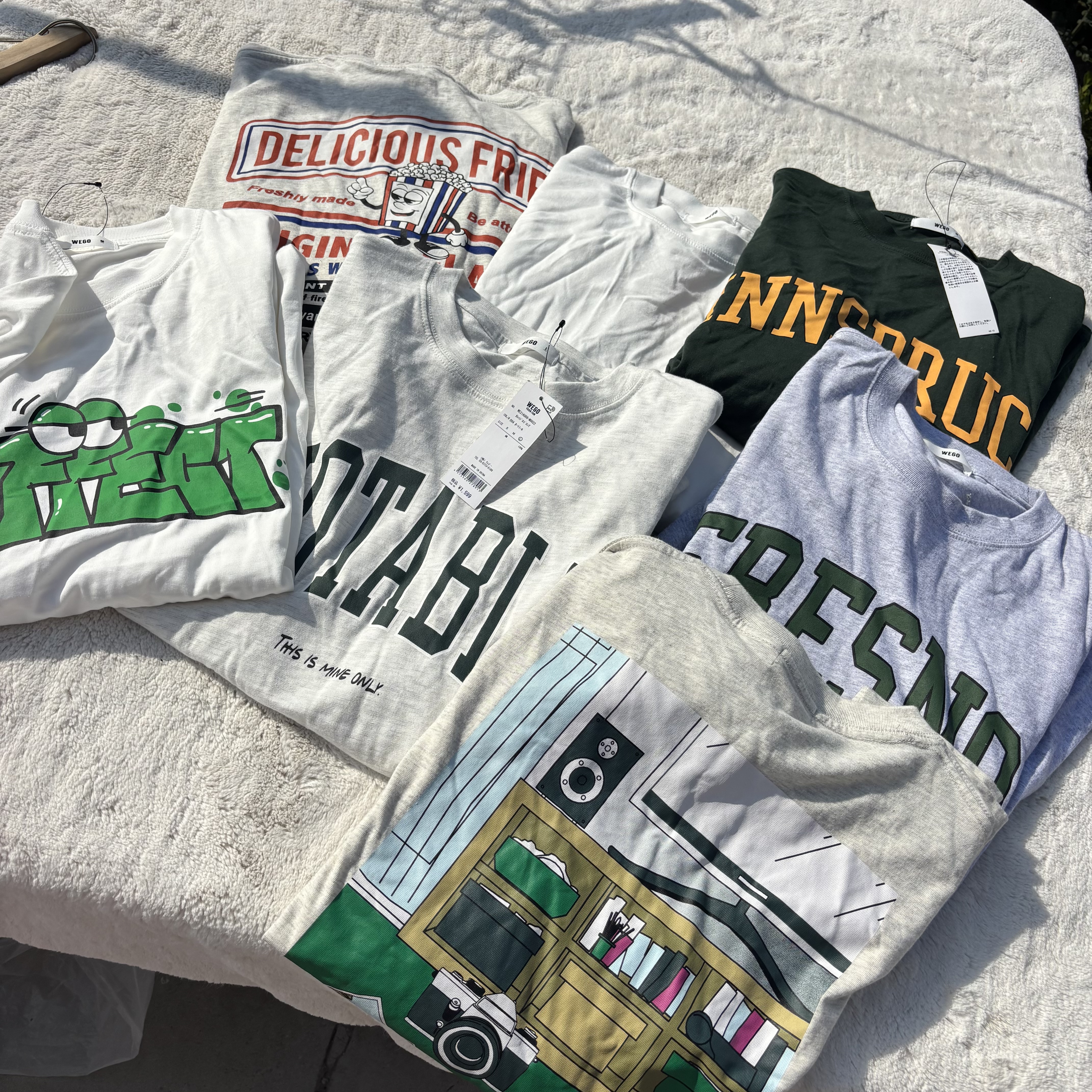 外贸日单潮男女士圆领100%纯棉卡通字母印花休闲宽松长袖T恤上衣