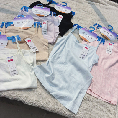 100%水洗细棉纱！外贸日单女薄款全纯棉基础打底吊带腋下吸汗背心