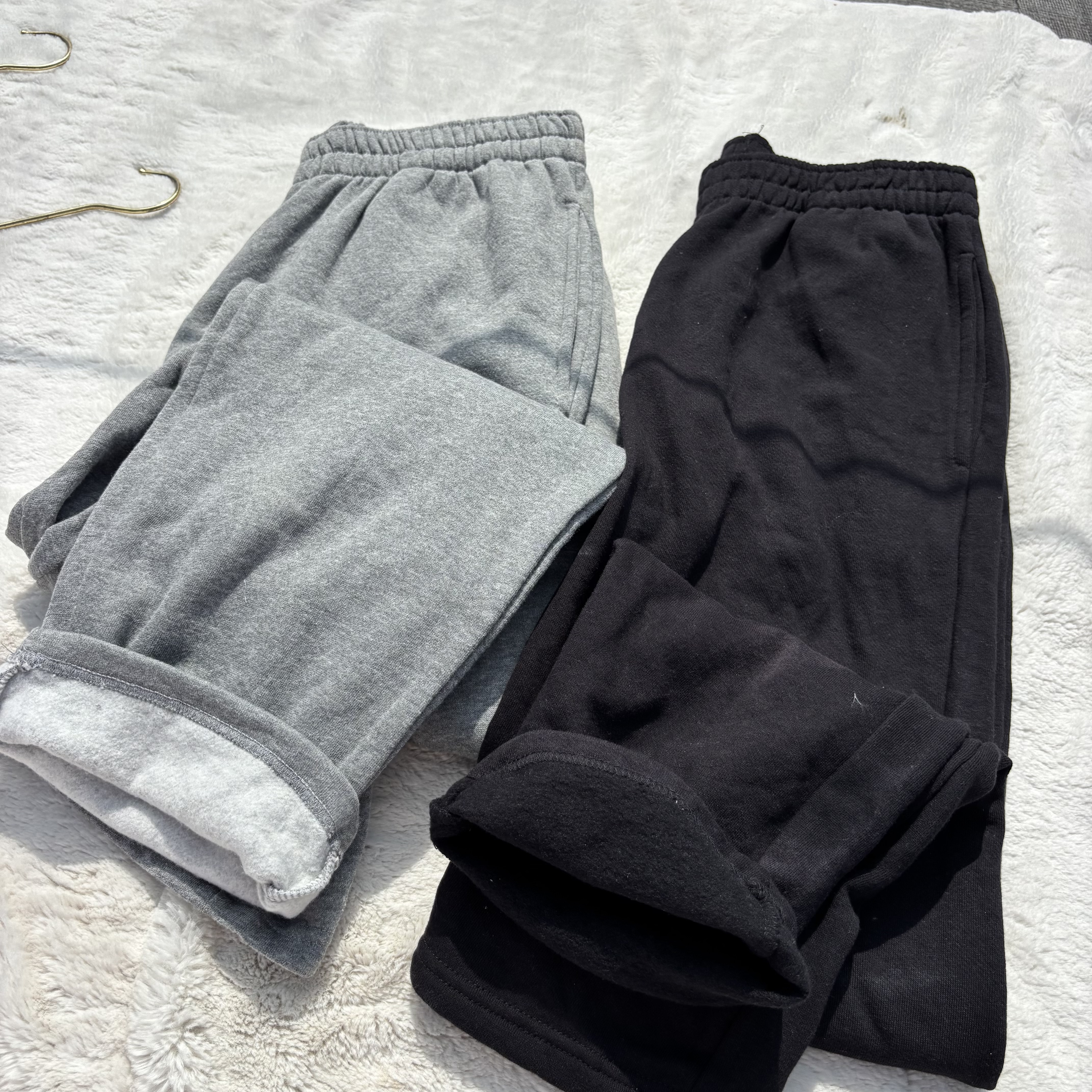 出口外贸。男女士秋冬新款直筒高腰休闲卫裤加厚防风运动长裤子