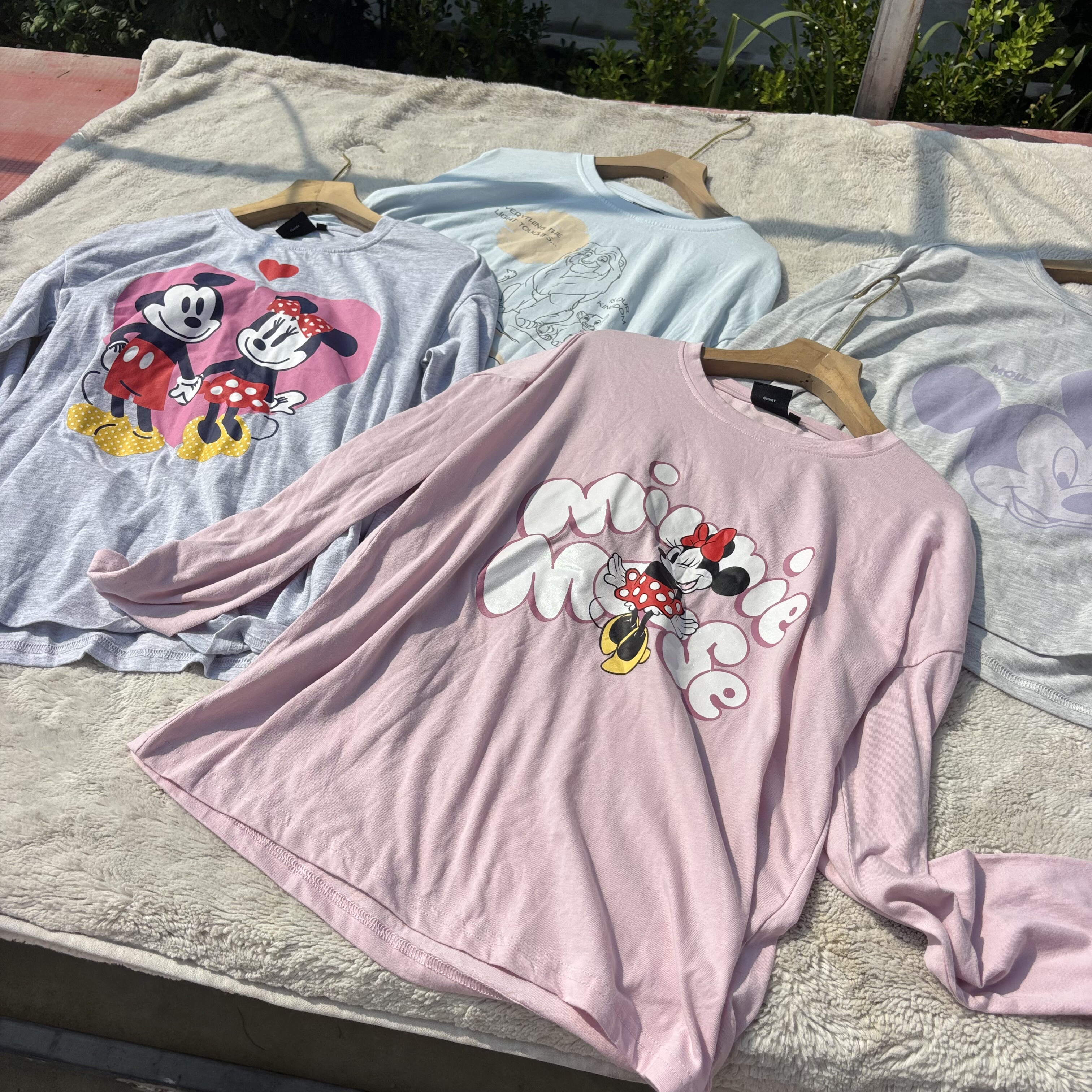 巨软糯!外贸出口女士卡通印花圆领长袖T恤薄款家居服上衣打底衫
