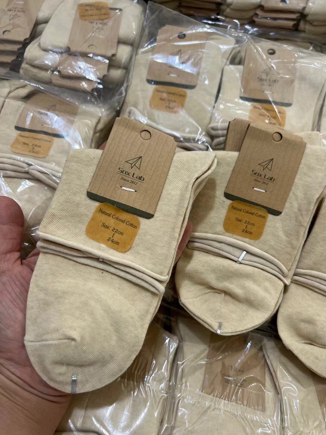 棉质嘎嘎好！日单外贸女士春秋季纯棉卷边松口袜百搭透气中筒袜子