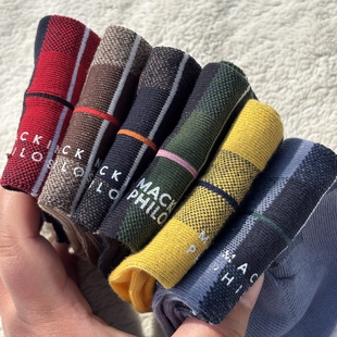 英国贵牌 英伦格纹低帮纯棉麻短筒袜子运动休闲船袜 外贸女士经典