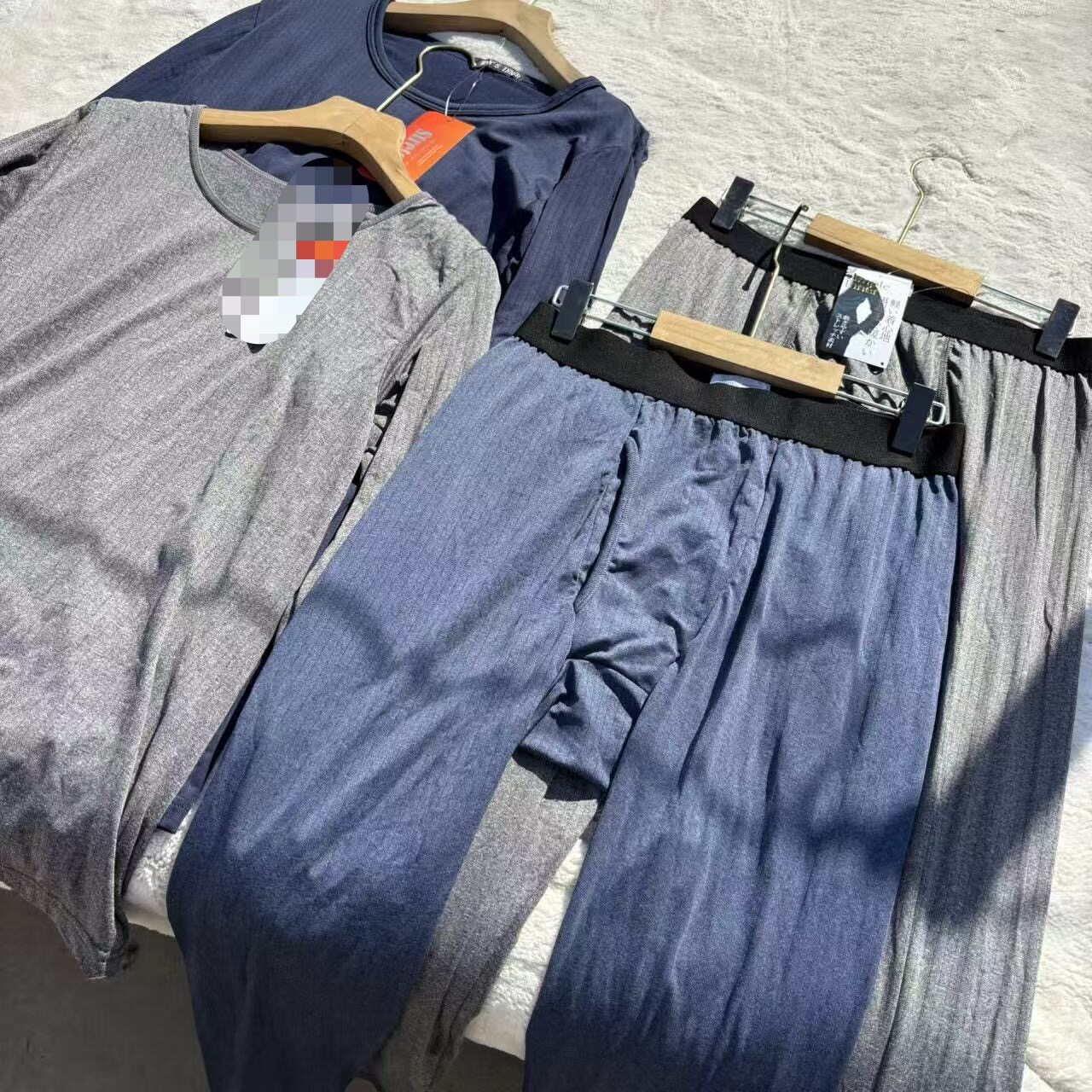 超舒服!外贸出日单元卡男士薄绒保暖秋衣秋裤圆领长袖打底衫套装