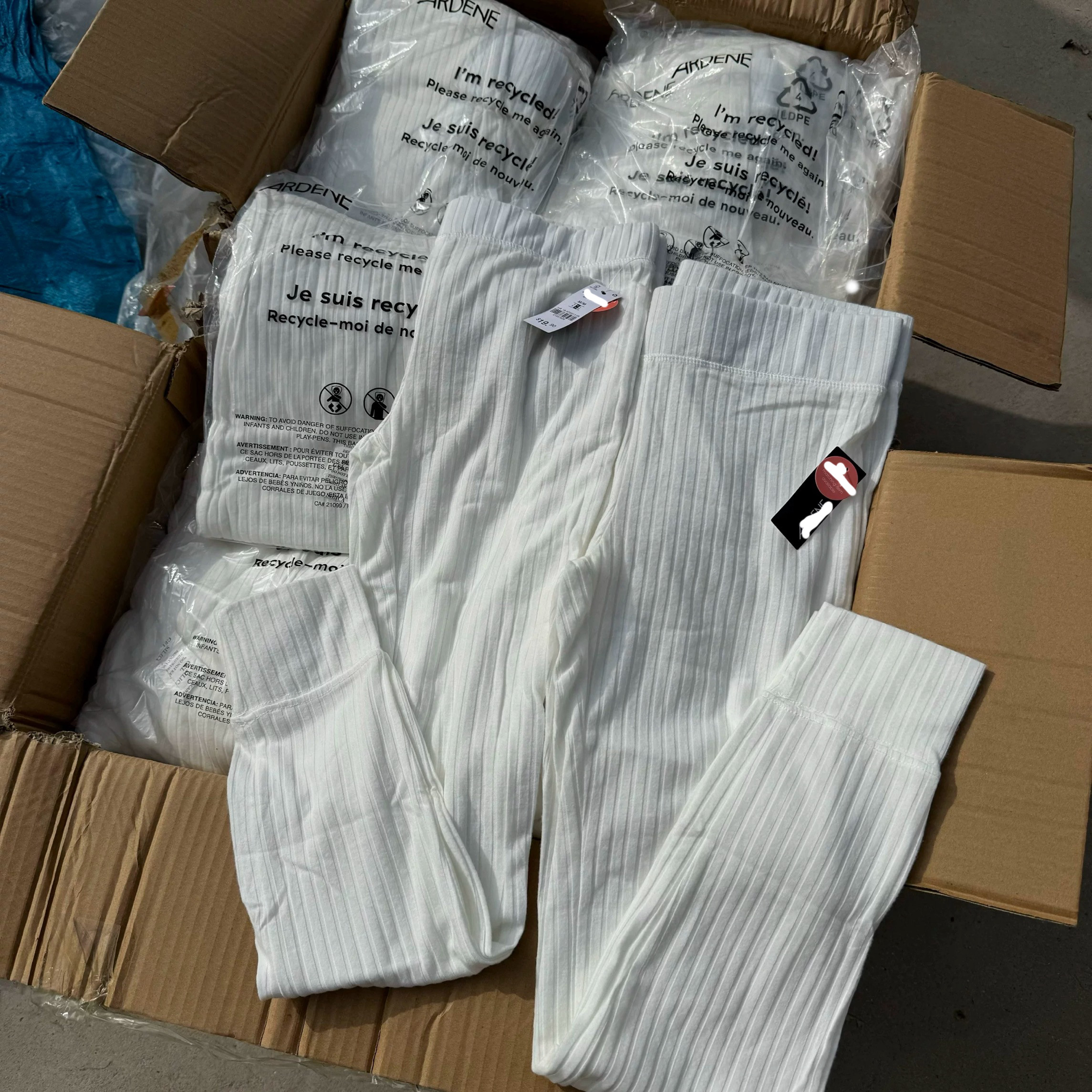 出口加拿大原箱!外贸女磨毛针织柔软修身螺纹打底裤秋裤家居睡裤