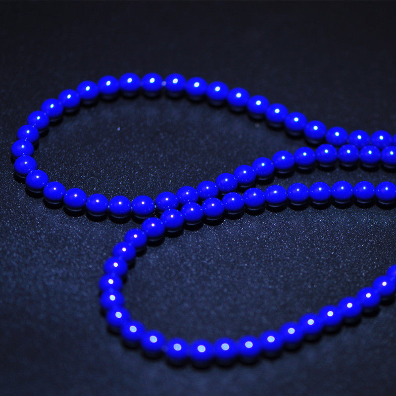 映露蓝矿石半成品 水晶串珠 无金无白  青金石散珠圆珠材料