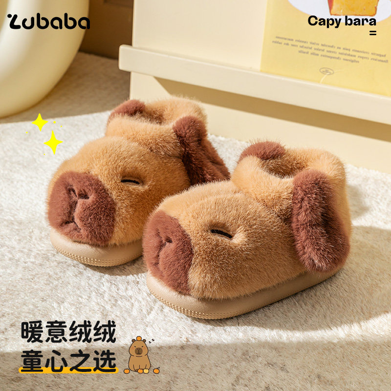 冬季保暖卡皮巴拉包跟保暖棉鞋