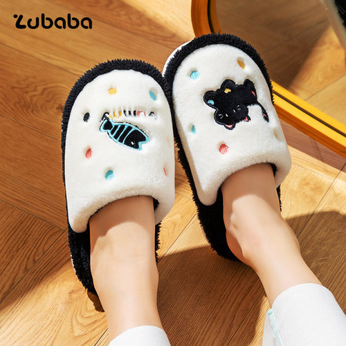 zhubaba儿童室内保暖防滑棉拖鞋