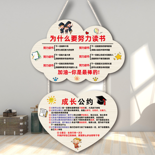 创意儿童房间励志标语挂牌好习惯养成家规激励孩子学习卧室门牌