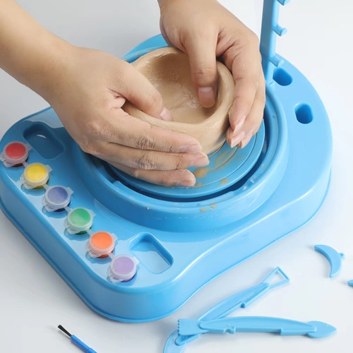 Детская электрическая гончарная машина для школьников, глина ручной работы, набор инструментов