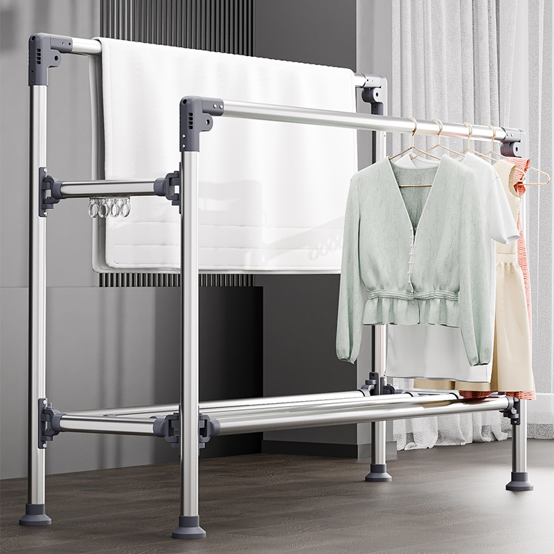 豪客家落地不锈钢大容量晾衣架