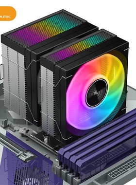 JIUSHARK九鲨JF500mini不挡内存CPU散热器双塔双扇5热管15代AMD