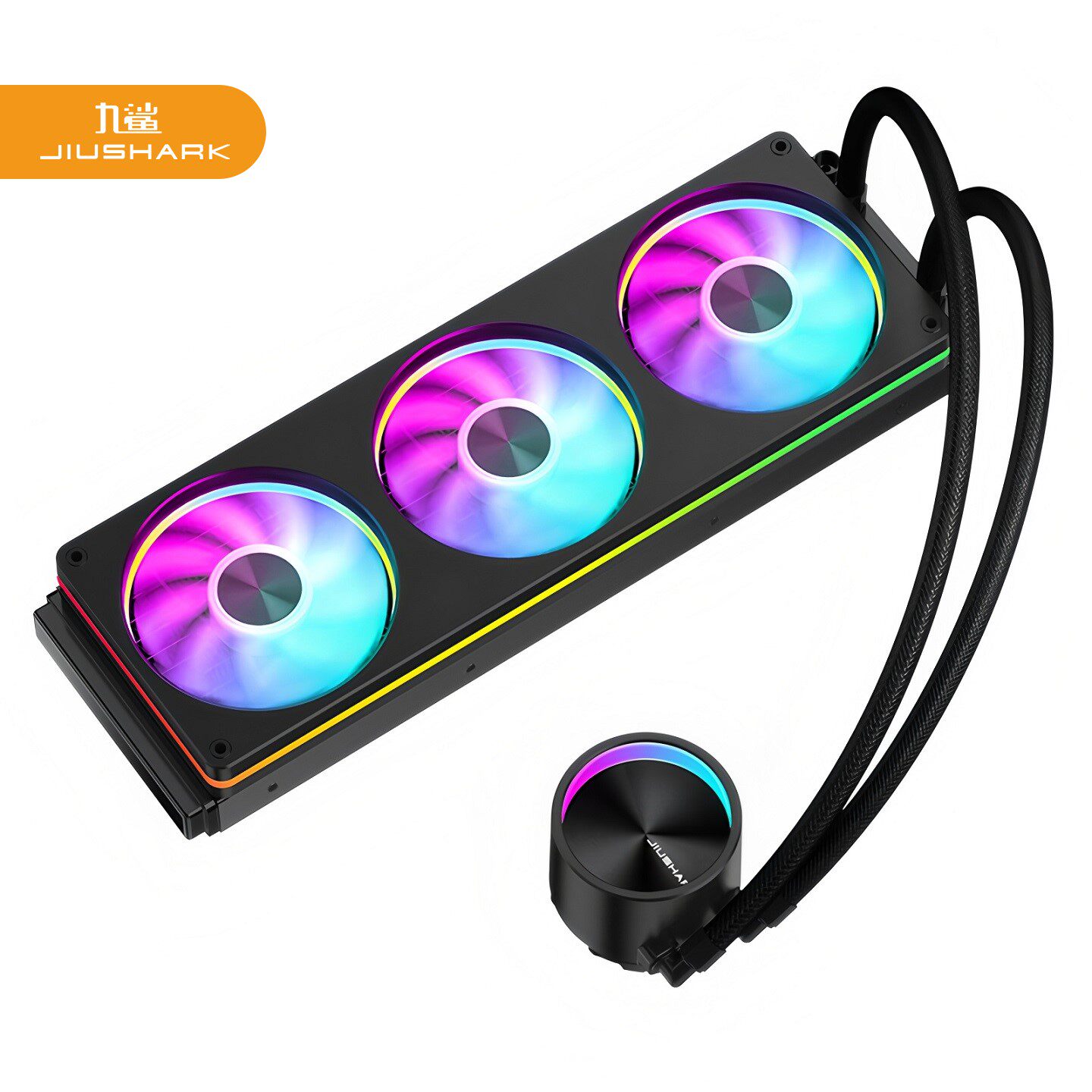 JIUSHARK九鲨JK-S360CPU水冷散热器ARGB灯效台式电脑一体风扇PWM