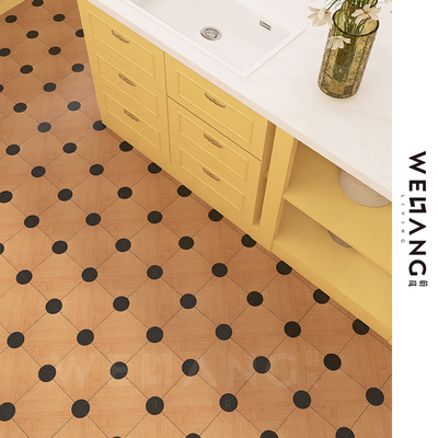 花砖中古风黑色波点仿木纹砖厨房浴室阳台餐厅连锁酒店玄关墙地砖