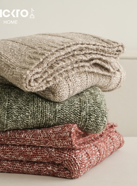 BACKTO卜凸软糯小香风新年圣诞红色沙发毯棉羊毛毯子针织毛毯盖毯