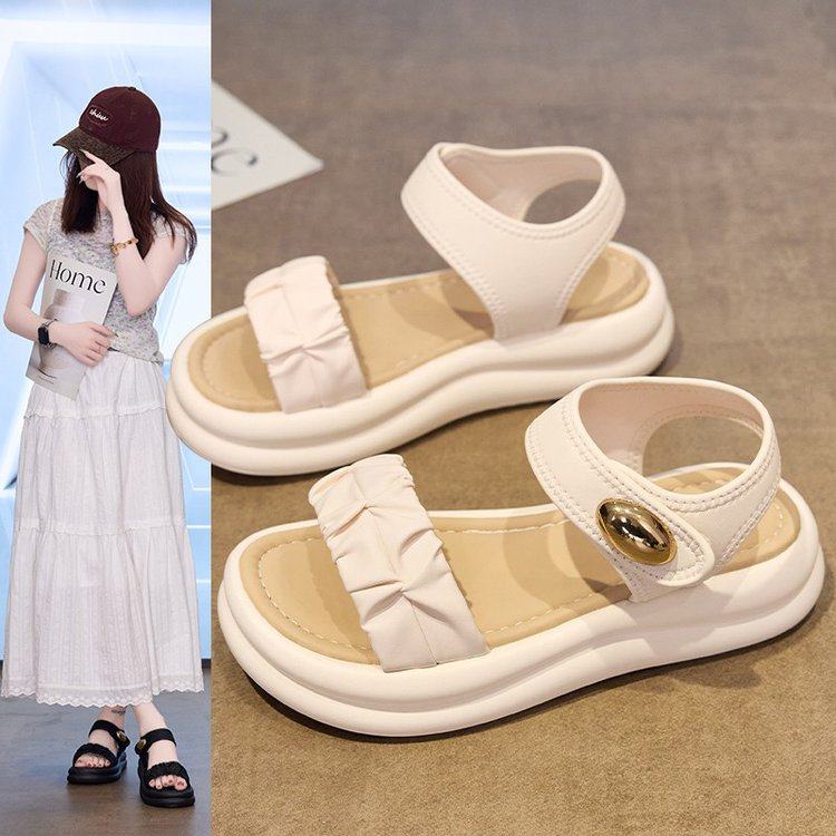 罗马凉鞋女款2025新款夏季外穿时尚配裙子气质厚底增高海边沙滩鞋,女鞋,休闲凉鞋,淘宝优惠券,粉丝福利购,淘宝优惠卷