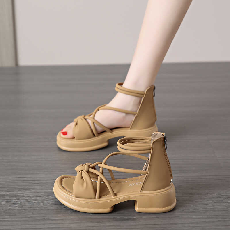 露趾厚底百搭夏季罗马风包跟凉鞋