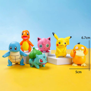 宠物小精灵蛋糕装饰摆件皮卡丘宝可梦喷火龙小火龙可达鸭妙花种子