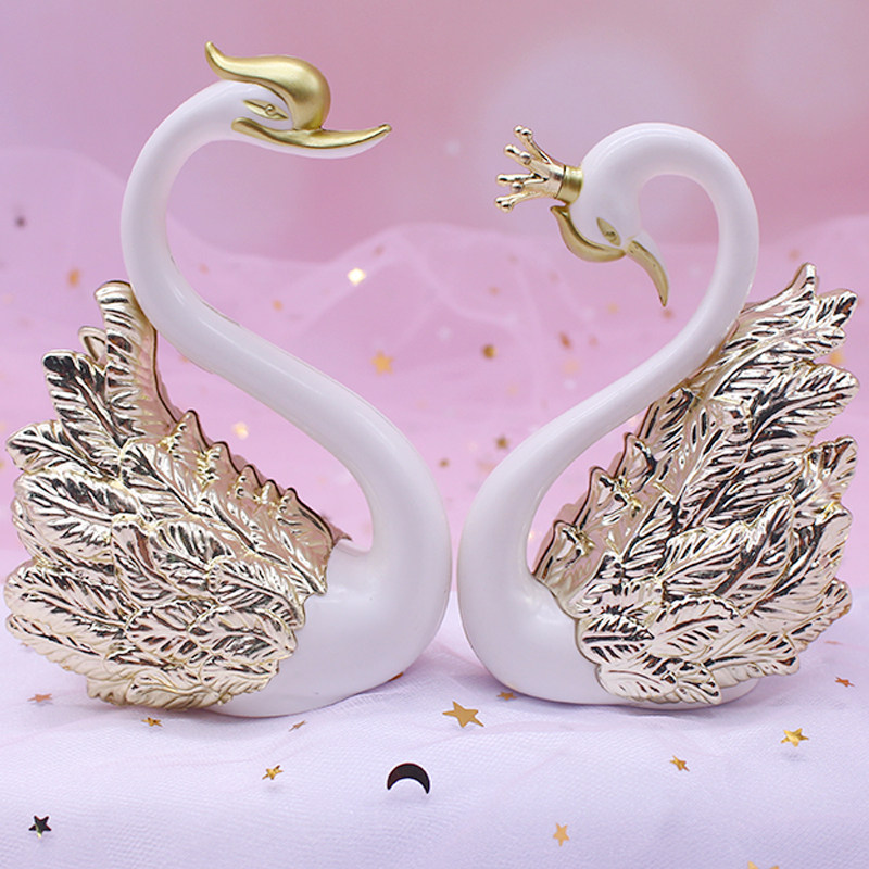 天鹅派对主题火烈鸟蛋糕装饰摆件