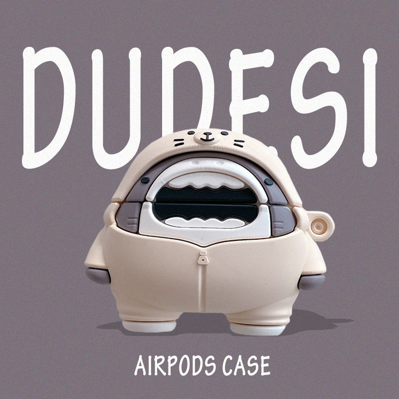 创意卡通立体可爱大口鲨鱼适用于AirPods保护套AirPodsPro3代苹果airpods2代无线蓝牙耳机套保护壳硅胶软防摔怎么样,好用不?